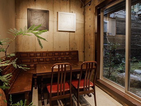 Window table inside the cafe