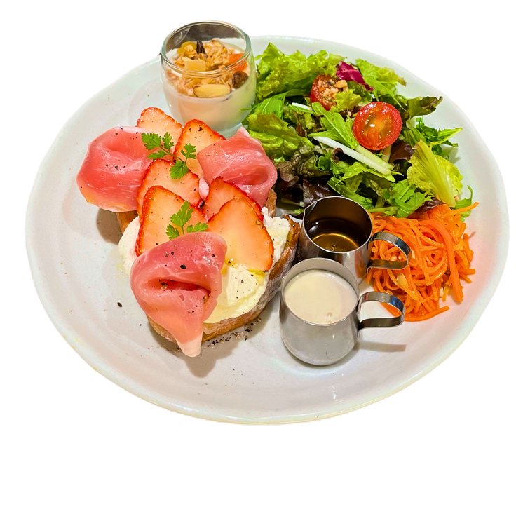 Strawberry open sandwich